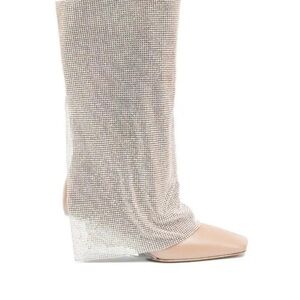 Benedetta Bruzziches Virginia 95mm crystal-drape boots